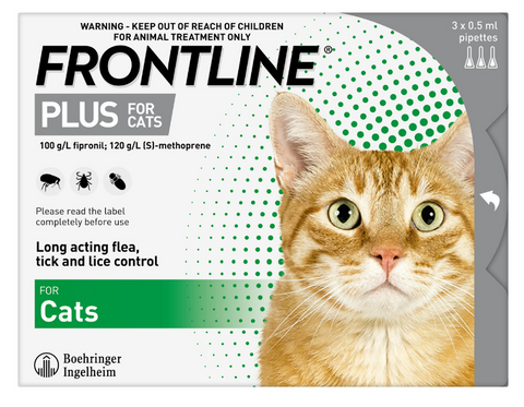 沙律貓狗之家專用-Frontline Plus (貓用) (3支) (EXP  2-2027)(行貨)-由即日起至30/11/2024