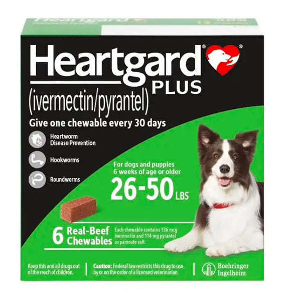 Heartgard 心臟咀嚼片 (獸醫推薦) (狗用) (6片) (平行進口貨品)