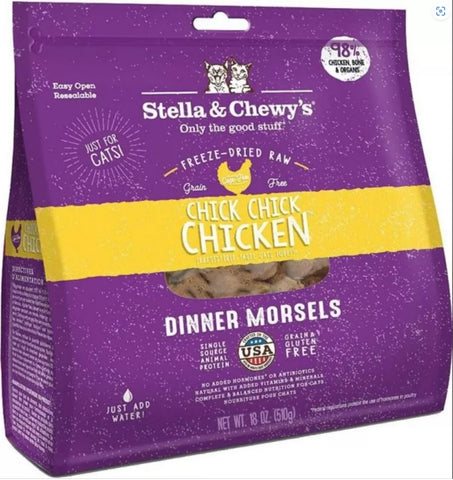 Stella & Chewy’s 美國貓糧 – 凍乾脫水肉粒 – 籠外鳳鳯(雞肉)配方 18oz